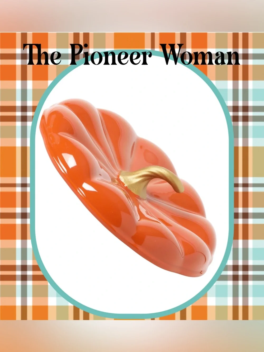 The Pioneer Woman 10” Orange Stoneware Pie Plate & Lid NIB